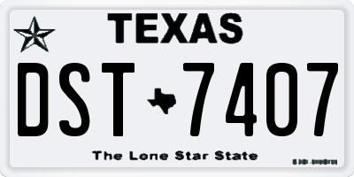 TX license plate DST7407