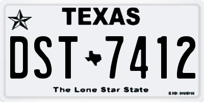 TX license plate DST7412