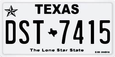 TX license plate DST7415