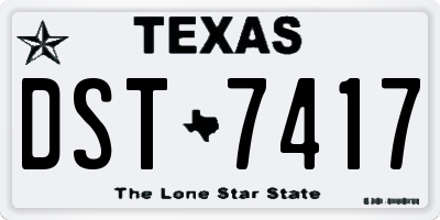TX license plate DST7417