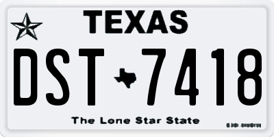 TX license plate DST7418