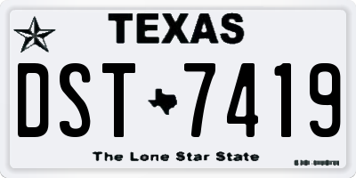TX license plate DST7419