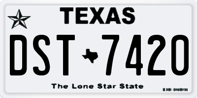 TX license plate DST7420