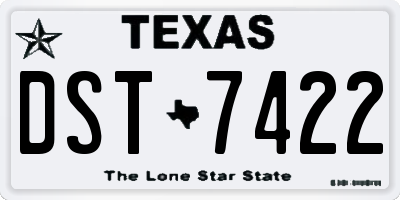 TX license plate DST7422