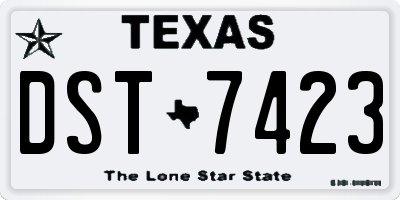TX license plate DST7423