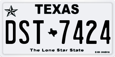 TX license plate DST7424