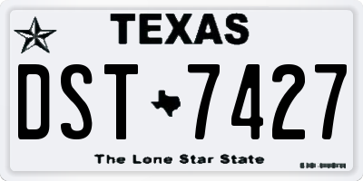 TX license plate DST7427