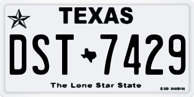 TX license plate DST7429