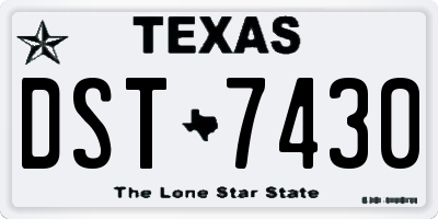 TX license plate DST7430