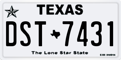 TX license plate DST7431