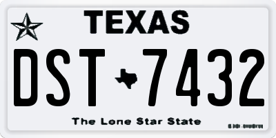 TX license plate DST7432
