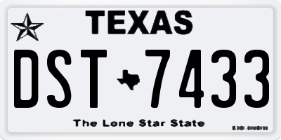 TX license plate DST7433