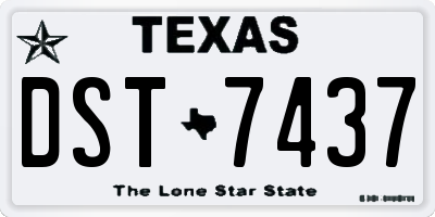 TX license plate DST7437