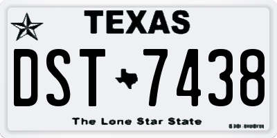 TX license plate DST7438