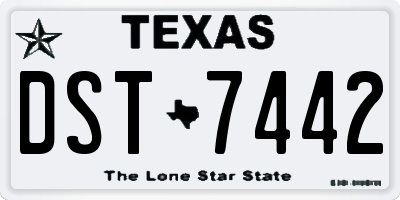 TX license plate DST7442
