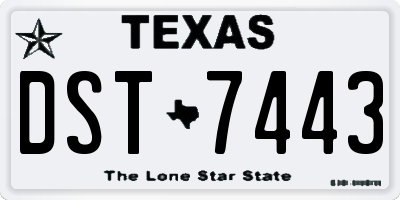 TX license plate DST7443