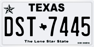 TX license plate DST7445
