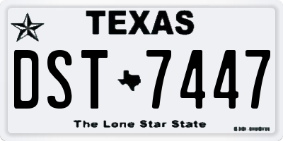 TX license plate DST7447