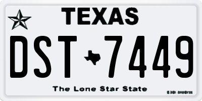 TX license plate DST7449