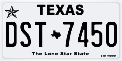 TX license plate DST7450