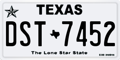TX license plate DST7452