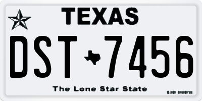 TX license plate DST7456
