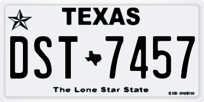 TX license plate DST7457