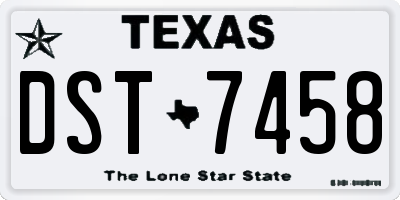 TX license plate DST7458
