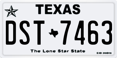 TX license plate DST7463
