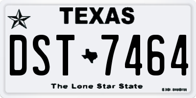 TX license plate DST7464
