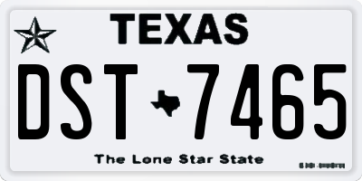 TX license plate DST7465
