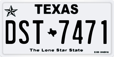 TX license plate DST7471