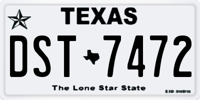 TX license plate DST7472