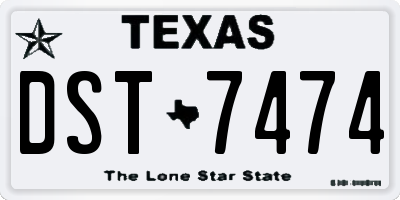TX license plate DST7474