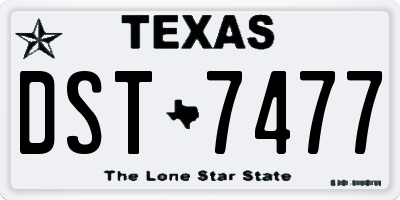 TX license plate DST7477