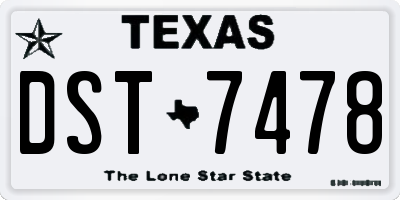 TX license plate DST7478