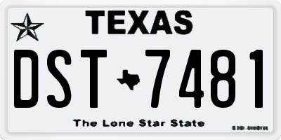 TX license plate DST7481