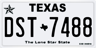 TX license plate DST7488