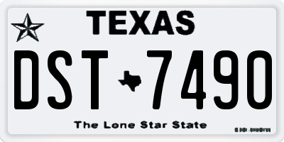 TX license plate DST7490