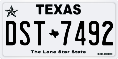 TX license plate DST7492