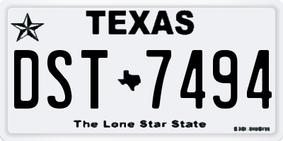 TX license plate DST7494