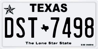 TX license plate DST7498