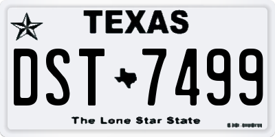TX license plate DST7499