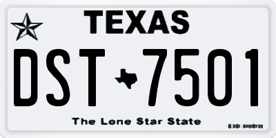 TX license plate DST7501