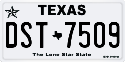 TX license plate DST7509