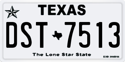 TX license plate DST7513