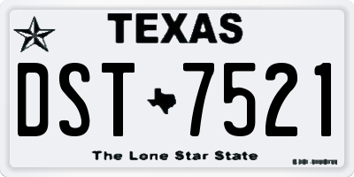 TX license plate DST7521