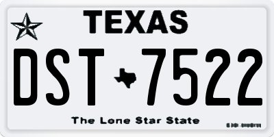 TX license plate DST7522
