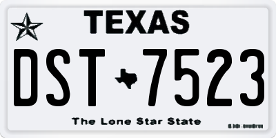 TX license plate DST7523