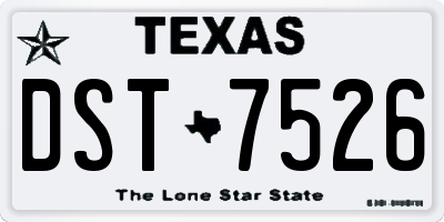 TX license plate DST7526